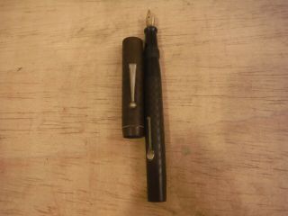 Vintage Unbranded,  Advertising Fountain Pen,  Nib Marked " Warranted ",  14k,  Brown.