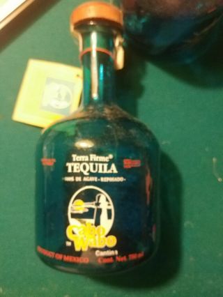 Cabo Wabo Reposado Tequila Blue Bottle With Cork (empty) Sammy Hagar 750 Ml.