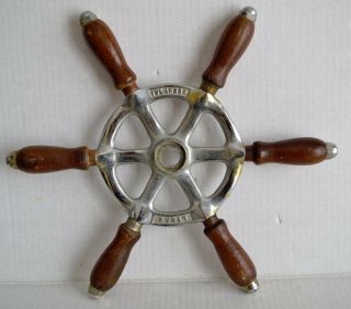 Vintage Lyman Islander Ship Wheel 12 " Wood/metal Nautical Salvage Steampunk