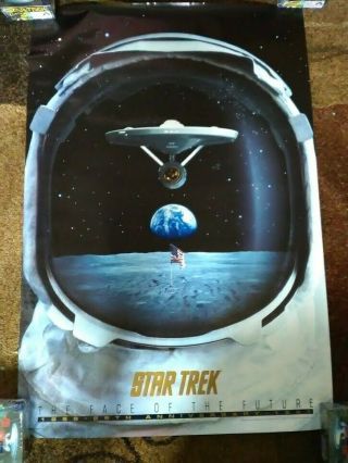 Rolled 1992 Star Trek 25th Anniversary Face Of The Future Video Promo Poster