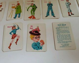 Vtg 1960s Fairchild Old Maid Card Game Complete W/ Rules Plastic Boxgreat Images