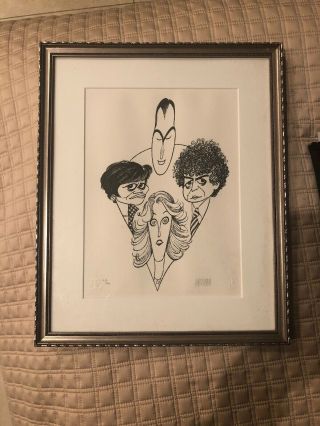 Signed Al Hirschfeld Le Lithograph " The Four Chiefs " 1991 219/500