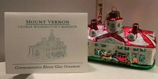 Mount Vernon George Washington Mansion Blown Glass Ornament 1998