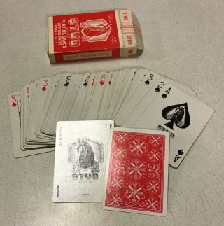 Stud Vintage Playing Cards Full Deck,  2 Jokers Red