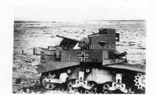 Org Wwii Photo: Captured M3 Stuart Tank In German Markings,  North Africa