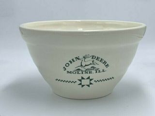 John Deere Moline Ill Vtg Employee Gift Pottery Ceramic Mixing Bowl 1985