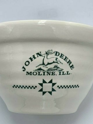 John Deere Moline Ill Vtg Employee Gift Pottery Ceramic Mixing Bowl 1985 2