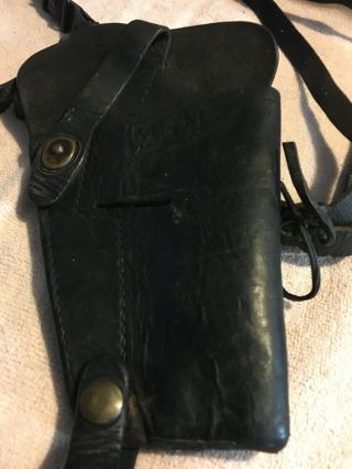 Vintage Black Leather 1940’s Colt 1911.  45 Shoulder Holster 2