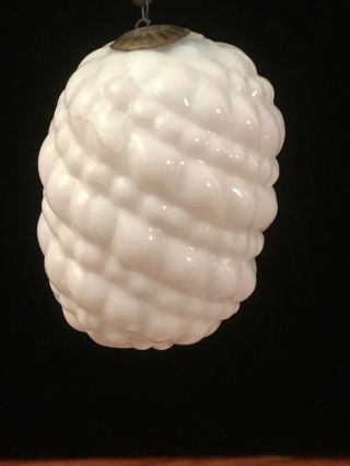 Antique Blown Milk Glass Feather Tree Christmas Shaped Ornament White