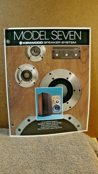 1970s Kenwood Model Seven Speaker Systems 5 Page Pamphlet Booklet With Specs