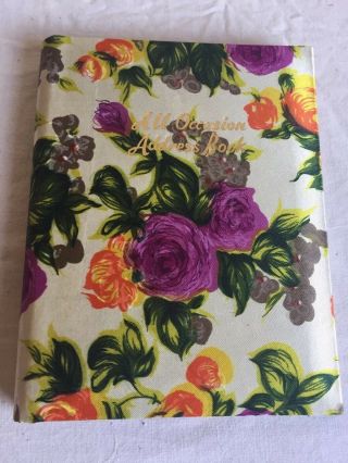 Vintage Mid Century Floral Address Book Made In Japan