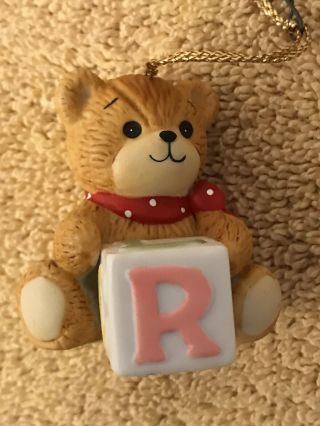 Lucy And Me Christmas Teddy Bear With Baby Block Present Ornament Enesco A34