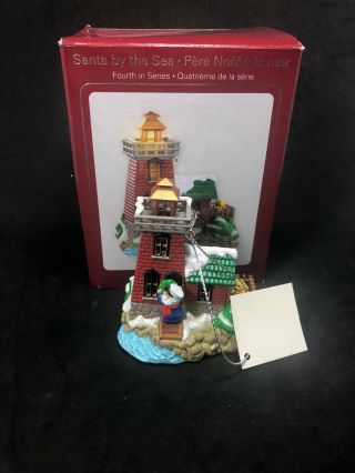 American Greetings Christmas Ornament Santa By The Sea Lighthouse Mib Aa12