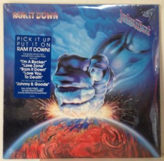 Judas Priest 1988 Ram It Down Lp Columbia Fc 44244 Hype Sticker Nos