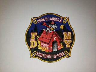 Fdny Ladder 2 " Snoopy " York City Fire Department Patch
