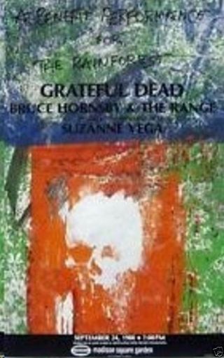Rauschenberg Grateful Dead Poster 1988 Benefit Concert Madison Sq.  Nyc