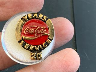 “coca - Cola” 20 Years Of Service Award Pin.  Ornate Design Front Andback