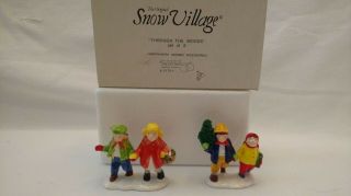 Dept 56 Snow Village " Through The Woods " 5172 - 1 W/box Set Of 2