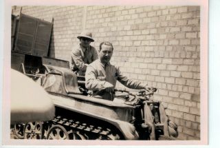 Ww2 Us Army Photograph Of Chain Wheel Motorcycle In Afrika German Us??