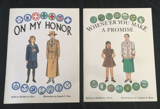 Rare Vintage Paper Doll Girl Scout History Set Of 2 Uniforms Badges ‘96