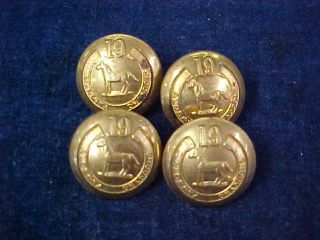 4 Orig Ww2 Brass Buttons 19th Alberta Dragoons Scully Montreal