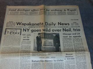 Aug.  13,  1969 Wapakoneta Ohio Newspaper: Apollo 11 Neil Armstrong Hometown Paper