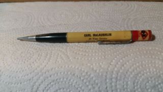 Antique " D - X Earl Mclaughlin,  Arkansas City,  Kansas " Oil Can Top Mech Pencil