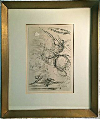 Authenticated Etching By Salvador Dali Of Don Quixote Salvador Dali