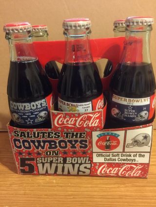 Dallas Cowboys Bowl Coke Bottles (6 Different),  Carton