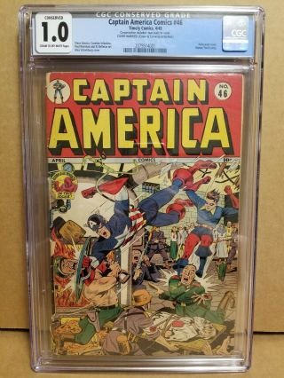 Captain America Comics 46 Cgc 1.  0 (conserved) Alex Schomburg Holocaust Cover