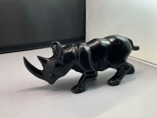 Rhino Rhinoceros Display Statue,  11 " X 4 " Heavy Solid