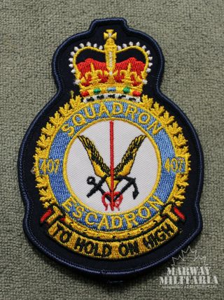 Caf Rcaf 407 Squadron Jacket Crest / Patch (19890)