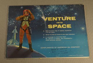 1958 Venutre Into Space Amoco Foldout Publication / Poster