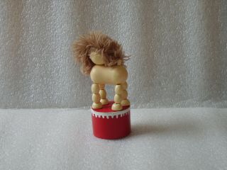 CUTE WOODEN PUSH BUTTON PUPPET TOY FIGURINE COLLAPSING - LION 2