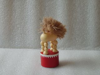 CUTE WOODEN PUSH BUTTON PUPPET TOY FIGURINE COLLAPSING - LION 3