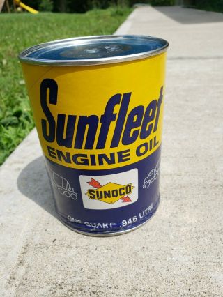 Sunoco Sunfleet Motor Oil Full One Quart Can