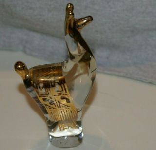 Alpaca Llama 24 Kt Gold Overlay On Crystal Glass Figurine Peru 4.  5 " X 2.  5 " X 1 "