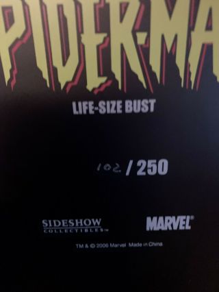 SPIDER - MAN LIFE - SIZE BUST SIDESHOW 102/250 3