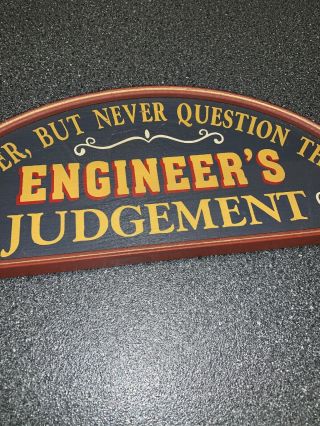 Vintage Hand Painted Engineer Judgement Funny Wood Wooden Sign Home Decor Math 2