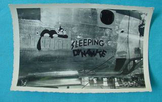 Wwii Us Army Air Force Bomber Nose Art Photo Sleeping Dynamite