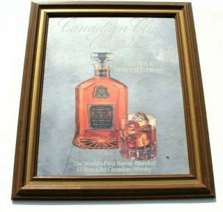 The Worlds First Barrel Blend Whiskey Canadian Club Bar Mirror Advertising Sign