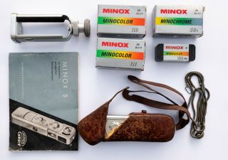 Very Clean; Minox B Vintage Subminiature Spy Camera Complete Set W/ Film