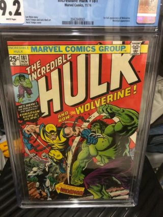 Incredible Hulk 181 Cgc 9.  2 White Pages Perfect Centering