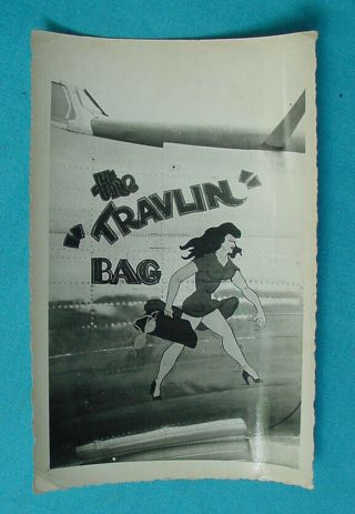 Wwii Us Army Air Force Bomber Nose Art Photo The Travelin Bag Pin Up
