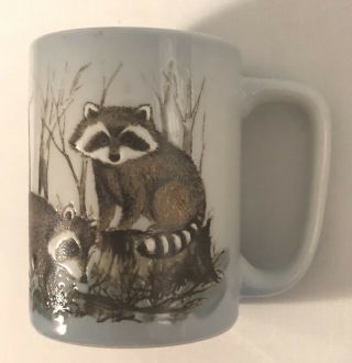 Otagiri Mug Vintage Raccoon Racoon Pair Animal Brown Coffee Cup