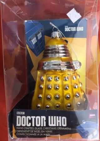 Doctor Who Dalek Robot Drone Glass Christmas Ornament Dw4121