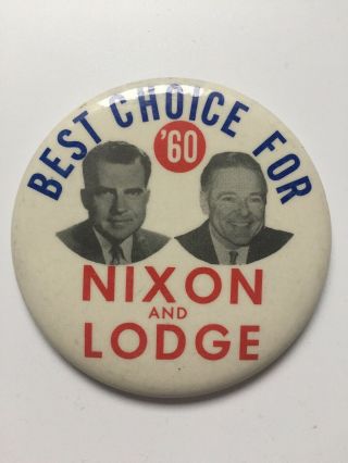 1960 President Richard Nixon 3.  5 Inch Button Best Choice For 