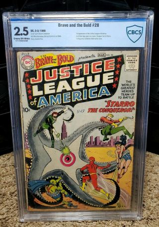 Brave And The Bold 28 Cbcs 2.  5 Dc 1960 1st App Justice League Not Cgc