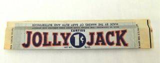 Vintage Curtiss Jolly Jack Candy Bar Wrapper Circa 1930 1c Wrapper
