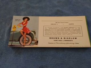 Vintage Gil Elvgren Pin Up Girl Brown & Bigelow Advertising Sample Ink Blotter